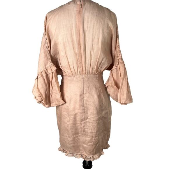 (Flawed) NWT Joslin Studio Taylor Linen Ramie Mini Dress in Rose US Size 4 - Picture 8 of 11